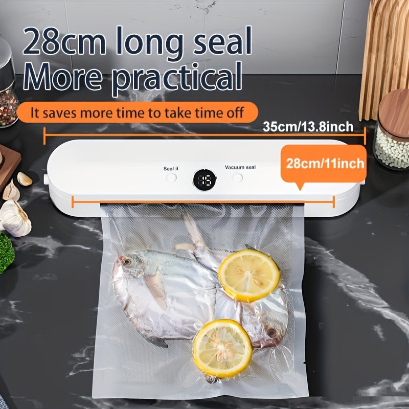 Automatic Fresh-Keeper Pro – Fully Automatic Food Packaging Machine with Snack Sealing Function – Household Plastic Sealing Device for Long-Term Food Preservation, Compact and Easy-to-Use