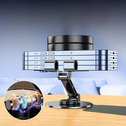 Full Metal 360-Degree Rotating Phone and Tablet Stand - Universal Stress-Relieving Desk Mount