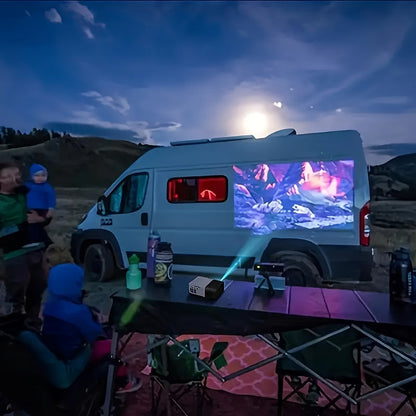 3000+ Lumen HD Mini Portable Projector - Bright LED, USB and SD Connectivity, 3D-Ready - Ideal for Home Cinemas, Outdoor Camping, Multi-Device Compatibility with Remote