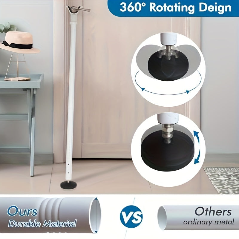 Adjustable Door Stoppers Security Bar – Heavy Duty Iron Construction with Strong Adhesive, For Normal and Sliding Doors, Home, Apartment, Hotel