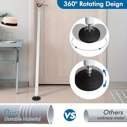 Adjustable Door Stoppers Security Bar – Heavy Duty Iron Construction with Strong Adhesive, For Normal and Sliding Doors, Home, Apartment, Hotel