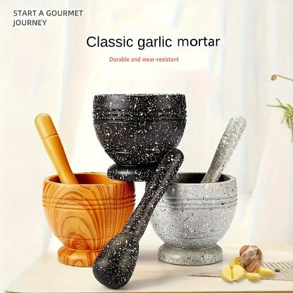 Grinding Bowls - Kitchen Garlic Press and Pepper Crushers, Food-Grade PP Multi-Purpose Grinders, Garlic Mashers, Spice Tools for Restaurant and Home Kitchen - 1 Set