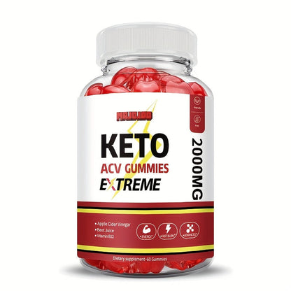 Keto ACV Gummies - Apple Cider Vinegar with Pomegranate, Beet Juice Powder & B12, 60 Gummies for Extreme Keto Support
