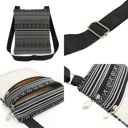 Foldable Animal Print Shoulder Bag - Women's Adjustable Strap Crossbody Travel Bag