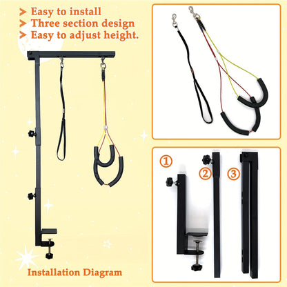 Adjustable Dog Grooming Arm with Clamp - 36" Height, No-Sit Haunch Holder, Three-Section Design for Medium & Small Dogs & Cats