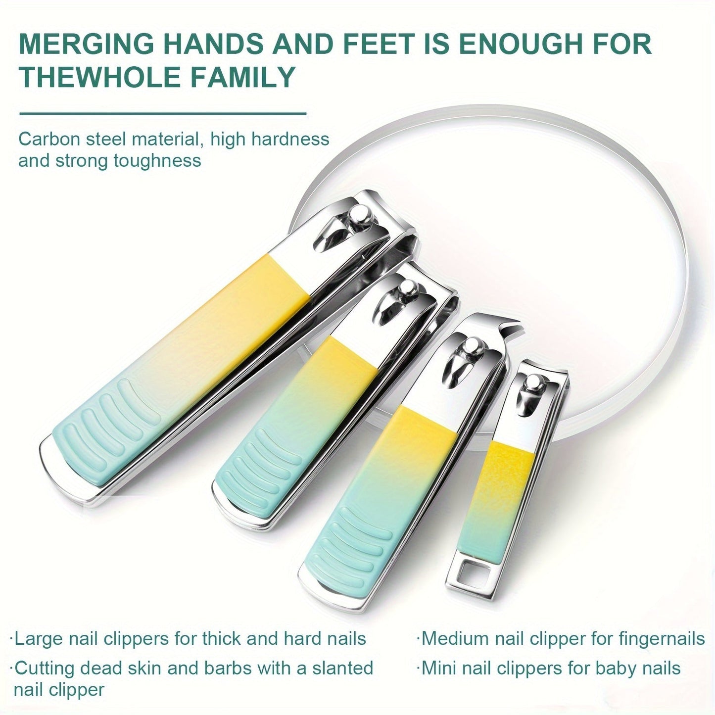 Manicure Set - Nail Clipper Kit for Men and Women, Toe and Finger Clippers, Personal Care Tools with Portable Travel Case, Grooming Kit Gift for Family and Friends (Gradient Color)