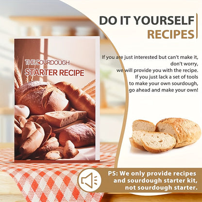 Sourdough Starter Kit - 34 Oz Large Glass Jar with Wide Mouth, Date Marked Feeding Strap - Reusable Bread Baking Supplies