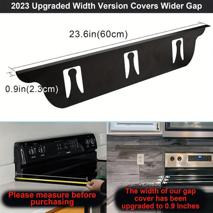 Stainless Steel Stove Gap Covers ( 2 Pack ) - Heat Resistant and Easy to Clean Gap Fillers for Stove to Counter, Oven Gap Cover, Side Guard Trim Kit, No Battery Needed
