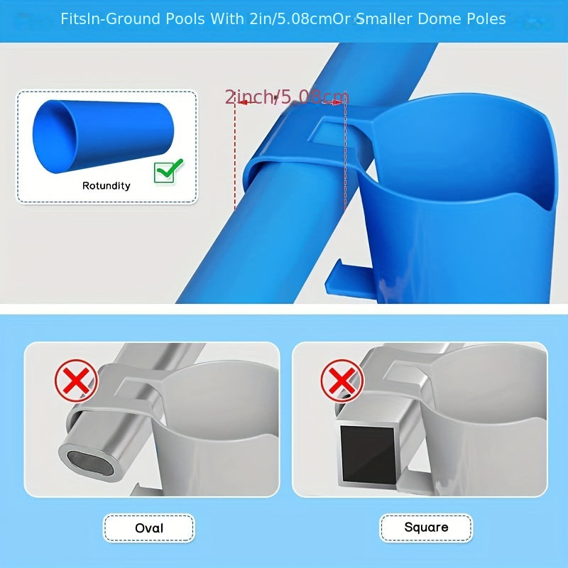 Pool Storage Rack – Drink and Beer Glass Holder with Hand Sanitizer Shelf