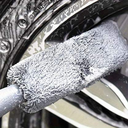 Extended Length Microfiber Car Rim Cleaning Brush - Precision Wheel Rim Detailing Tool for Effective Car Maintenance - Ideal for Car Wash and Enhancing Vehicle Beauty
