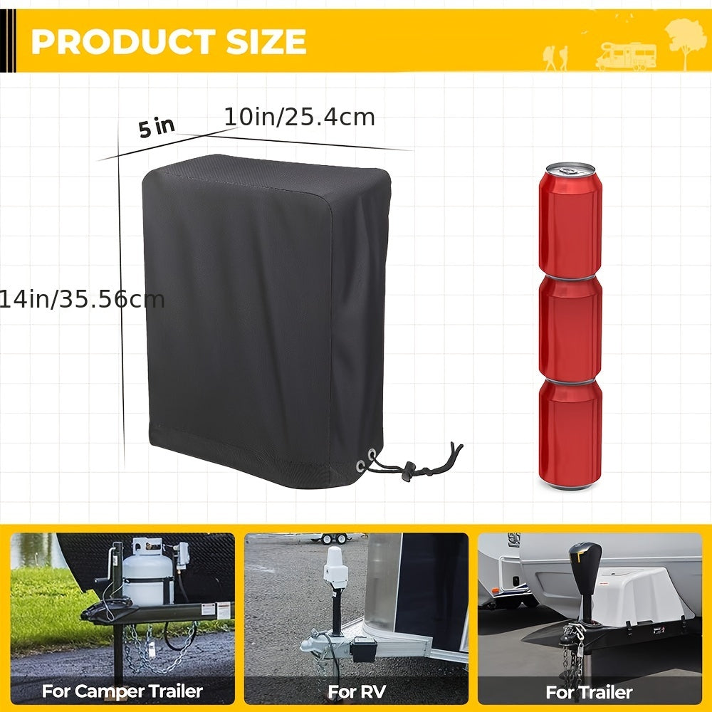 BougeRV Heavy-Duty Electric Tongue Jack Cover – All-Weather RV Protection – Universal Fit & Durable 600D Design