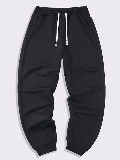 5pcs Men's Solid Color Sweatpants Set: Regular Fit, Cuffed with Drawstring & Pockets, Casual Trousers for Jogging & Outdoor Sports