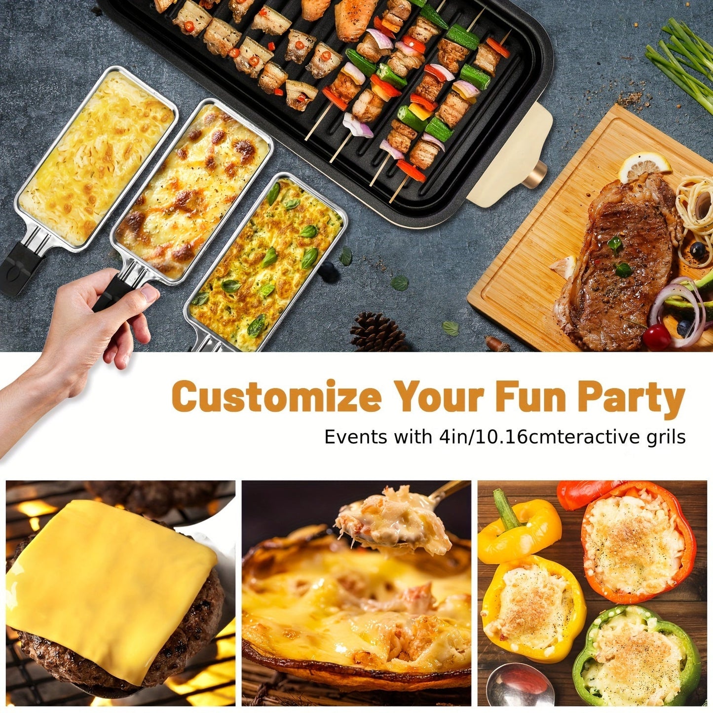 1500W SUSTEAS Smokeless Electric Indoor Grill – 2-in-1 with Non-Stick Removable Plate, Temperature Control, Dishwasher Safe – Healthy, Space-Saving Design