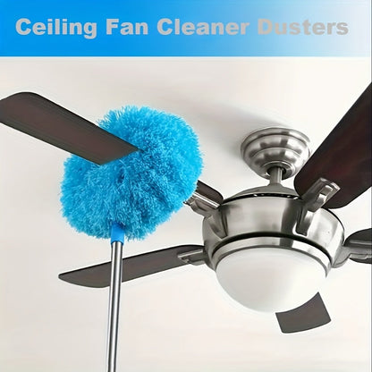 Extendable Ceiling Fan Cleaner Duster - Removable and Washable Microfiber Brush, Reaches High Ceilings - Dust Removal for Fans, Furniture, Cars & More - Ideal for Bedroom, Living Room, and Wall Cleaning