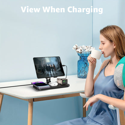 4 in 1 Wireless Charger for Apple – Charging Station for iPhone 15 Pro Max/14/13, AirPods Pro 2, iPad, and iWatch Series