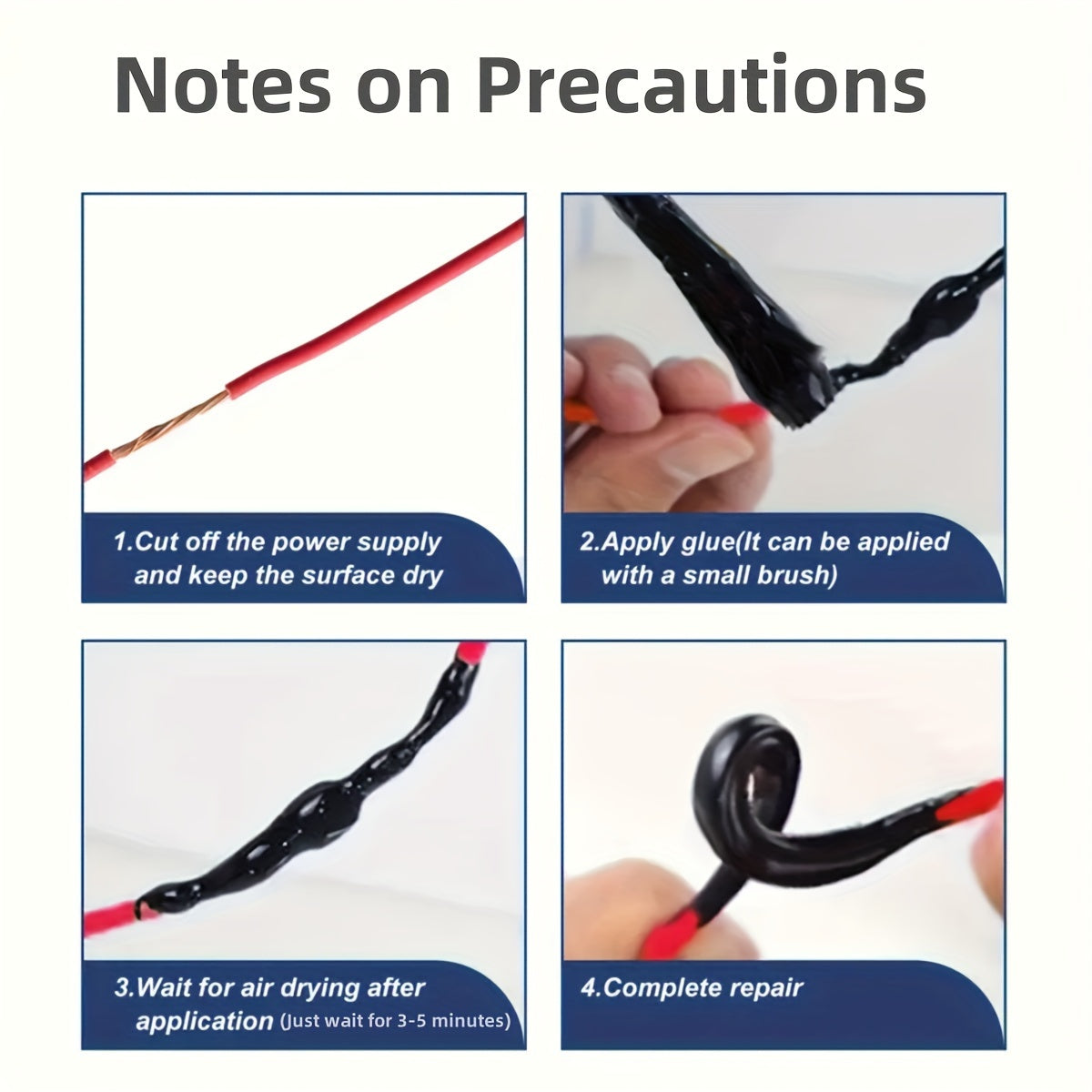 1.01/1.69oz Liquid Insulating Tape - Rubber Electrical Wire Coating, Circuit Board Repair Glue for Cable Fixes