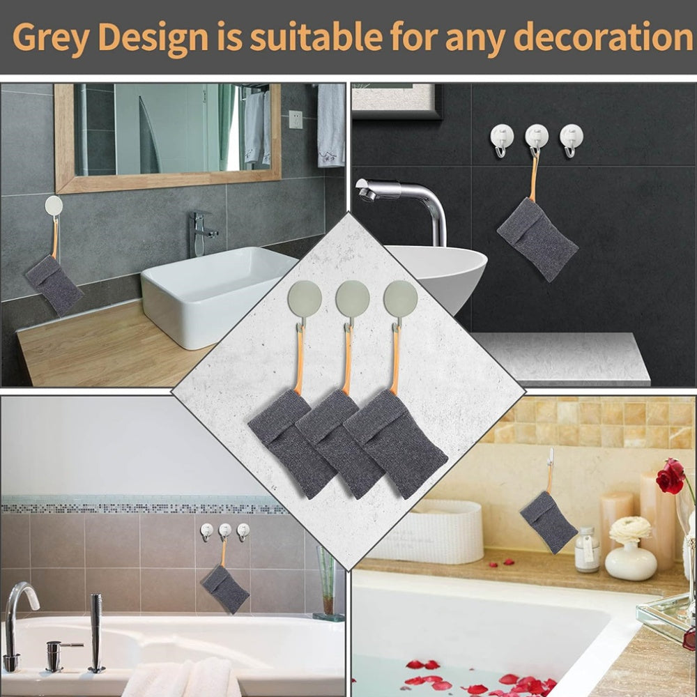 6 Pcs/Pack Soap Pocket Exfoliating Soap Saver Pouch – Gray Mesh Bar Soap Foam Lather Pouch for Bath or Shower