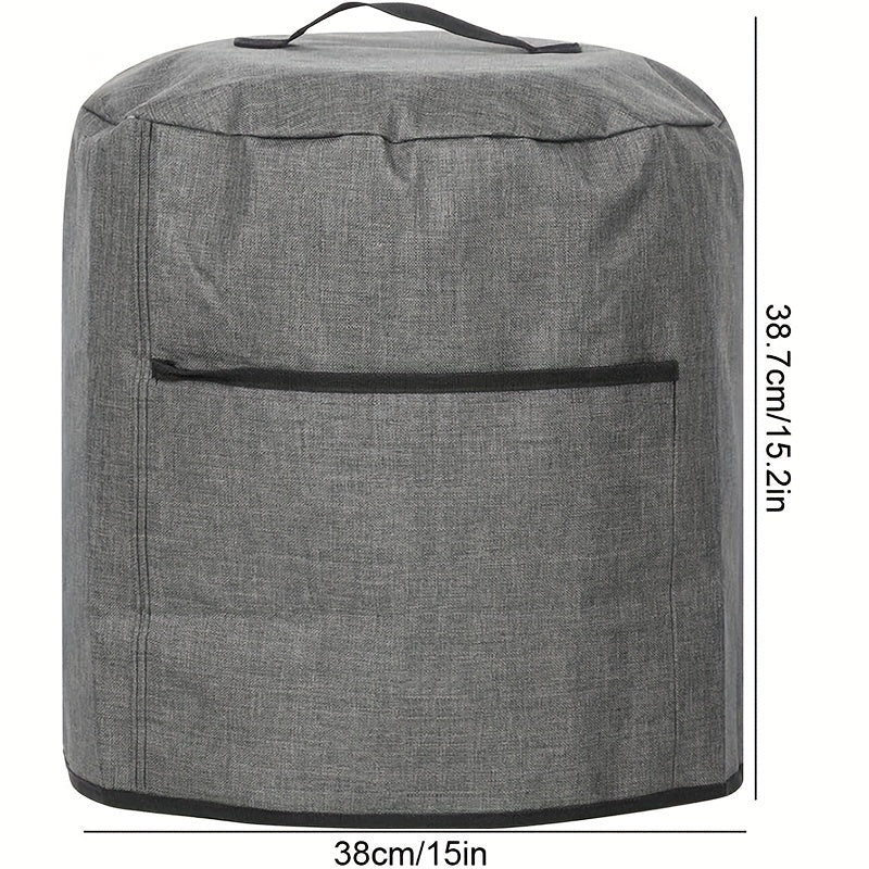 Air Fryer Dust Cover – Waterproof Insulated Protective Bag with Pocket and Handle – Fits Electric Pressure Cooker, Air Fryer, Rice Cooker, Steamer – 38x38.7cm/14.96x15.24 Inch (Grey)