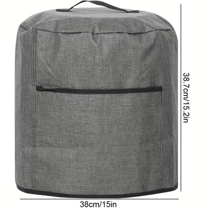 Air Fryer Dust Cover – Waterproof Insulated Protective Bag with Pocket and Handle – Fits Electric Pressure Cooker, Air Fryer, Rice Cooker, Steamer – 38x38.7cm/14.96x15.24 Inch (Grey)