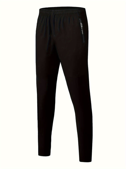 Men's 2-Pack Solid Sweatpants Set - Regular Fit and Cuffed, Letter Print, Zippered Pockets, Drawstring, Athletic Joggers for All Seasons Fitness and Gym Wear