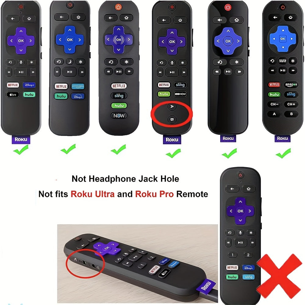 2pcs Universal Silicone Remote Cover with Lanyard - Glow-in-the-Dark, Protective Sleeve for Roku TV, TCL, Hisense Streaming Stick and Voice Remotes