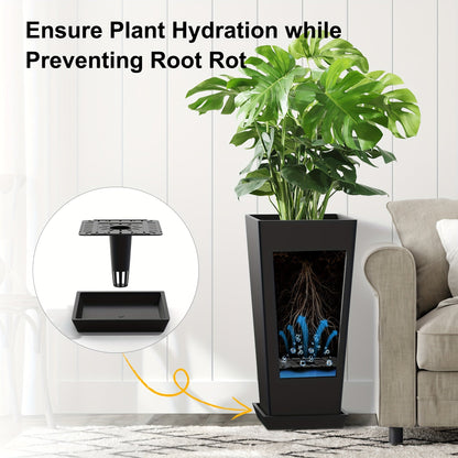 2pcs 24 Inch Outdoor Planters – Tall V-Shape Garden Flower Pots – Large Indoor & Outdoor Planters – Black