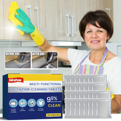30pcs Multi-Purpose Cleaning Tabs - Stainless Steel Rust Remover & Stain Cleaner for Bathroom, Kitchen, and Restaurant