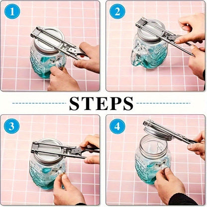 Adjustable Jar and Lid Opener - Stainless Steel Manual Can Opener with Easy Grip, Ideal for Weak Hands and Home Use