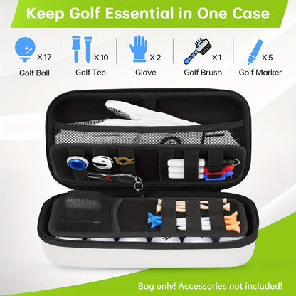 Golf Glove Holder with Shaper and Dividers - Storage for Balls, Tees, and Divot Tools, Ideal Golf Gift for Men (Bag Only)