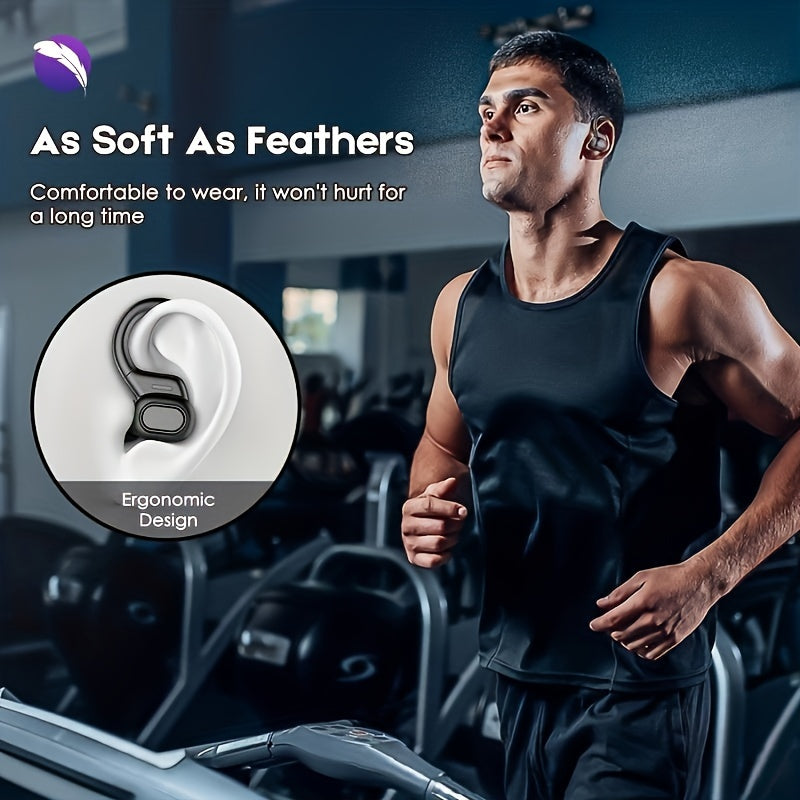 True Wireless Earbuds – TWS Earphones with Mic, Sport Earhook Headset, Stereo In-Ear Headphones with LED Display Charging Case