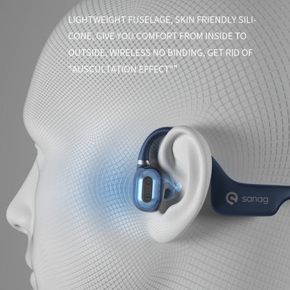 Sanag A5X True Bone Conduction Headphones - Open-Ear Wireless Sport, 3D Stereo Sound, Sweatproof, Lightweight, Long Battery Life - Perfect for Running, Cycling and Fitness