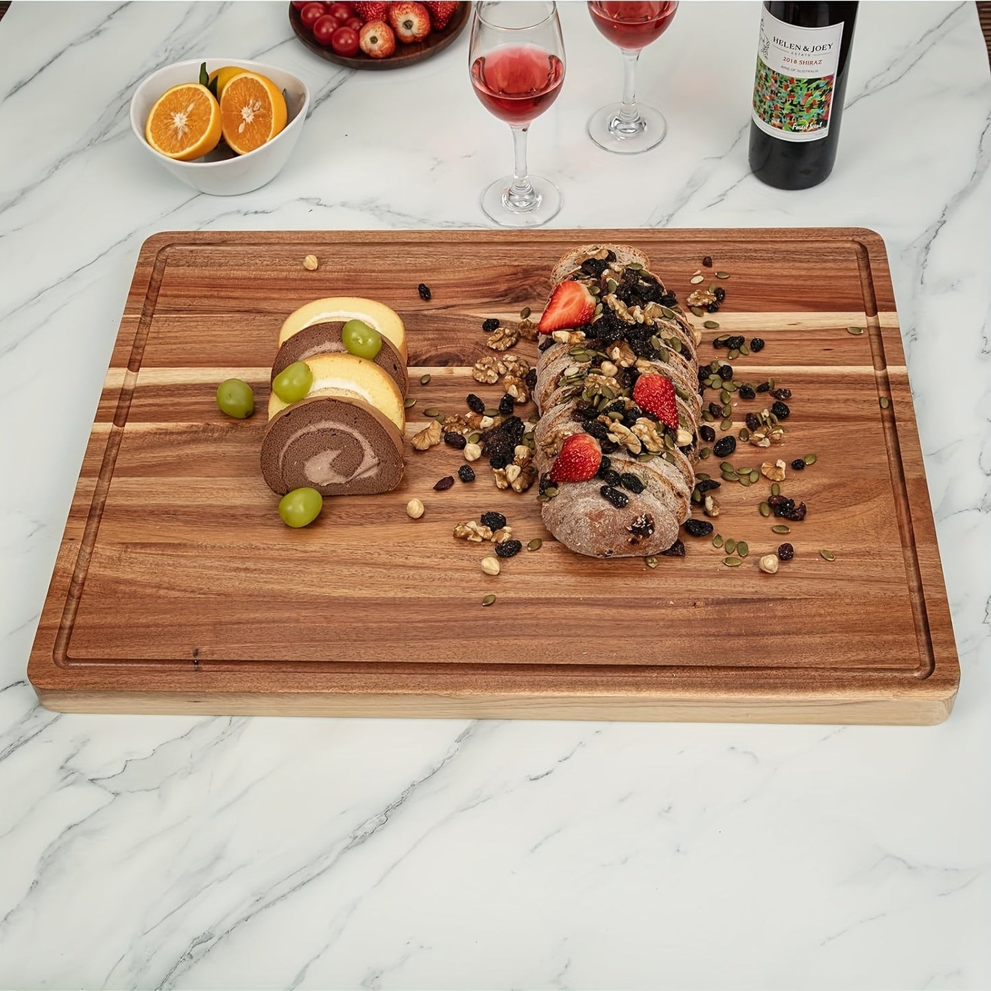 XXL Acacia Extra Large Cutting Board – Premium Kitchen Chopping Board for Meal Prep, Cheese Serving, and Food Presentation – Durable, Easy to Clean, Crack & Scratch Resistant