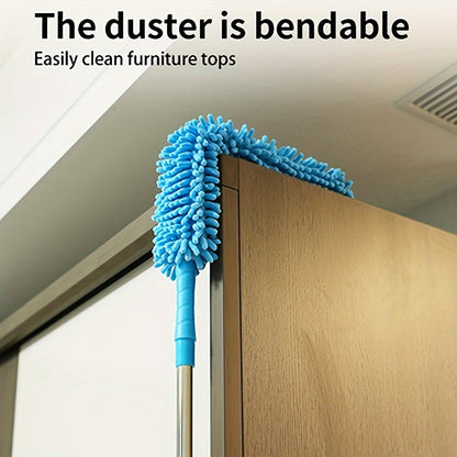 Premium Ceiling Fan Duster with Extension Pole – Removable & Washable Dust Removal Brush for Fans, Furniture, and Cars – Reaches High Ceilings, Easy Cleaning Tool for Hard-to-Reach Areas