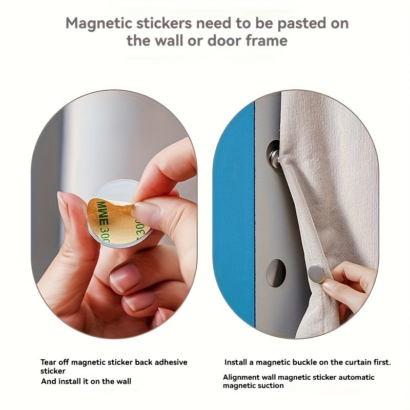 Contemporary Metal Magnetic Hooks for Curtains – 12/20/32pcs Wall-Mount Magnetic Clasps for Shower Curtains, Seam Closure, Wall and Door Stickers