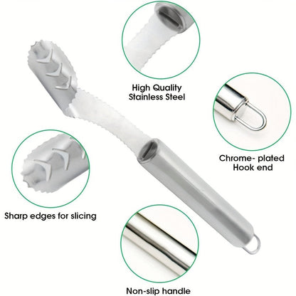 Multifunctional Serrated Stainless Steel Pepper Corer and Seed Remover - Upgrade Your Kitchen Essentials!