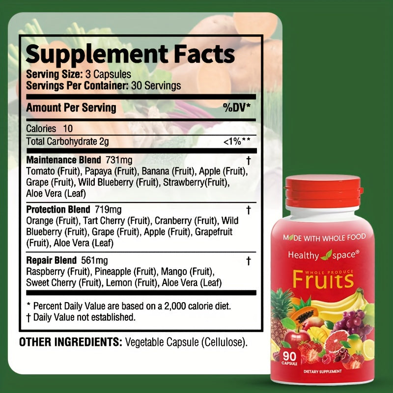 Balance of Nature Fruit & Vegetable Whole Food Supplement, Superfoods for Men, Women, and Children, 90 Fruit & 90 Vegetable Capsules (1 Set)