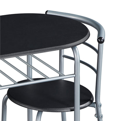 Costoffs Modern Round Compact Dining Table and 2 Chairs Set - Space-Saving Table Set for Kitchens, Apartments, and Dorm Rooms