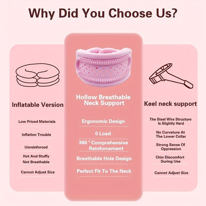 Breathable Silicone Neck Support Brace – Anti-Slouch Travel and Office Neck Collar for Men and Women, Cervical Spine Alignment, Pain Relief and Swelling Reduction