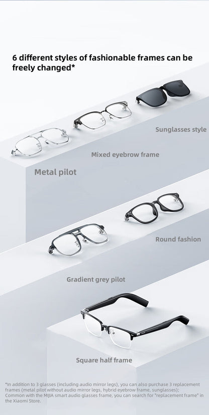 Xiaomi Mijia Smart Audio Glasses Lite Joyful Edition — Bluetooth 5.2 Headset with Noise Reduction, Ultra-Long Standby & Detachable Design