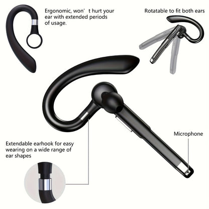 Mosyxe Wireless Business Headset - 120 Hour Standby, Built-in Microphone for iPhone & Android Phones