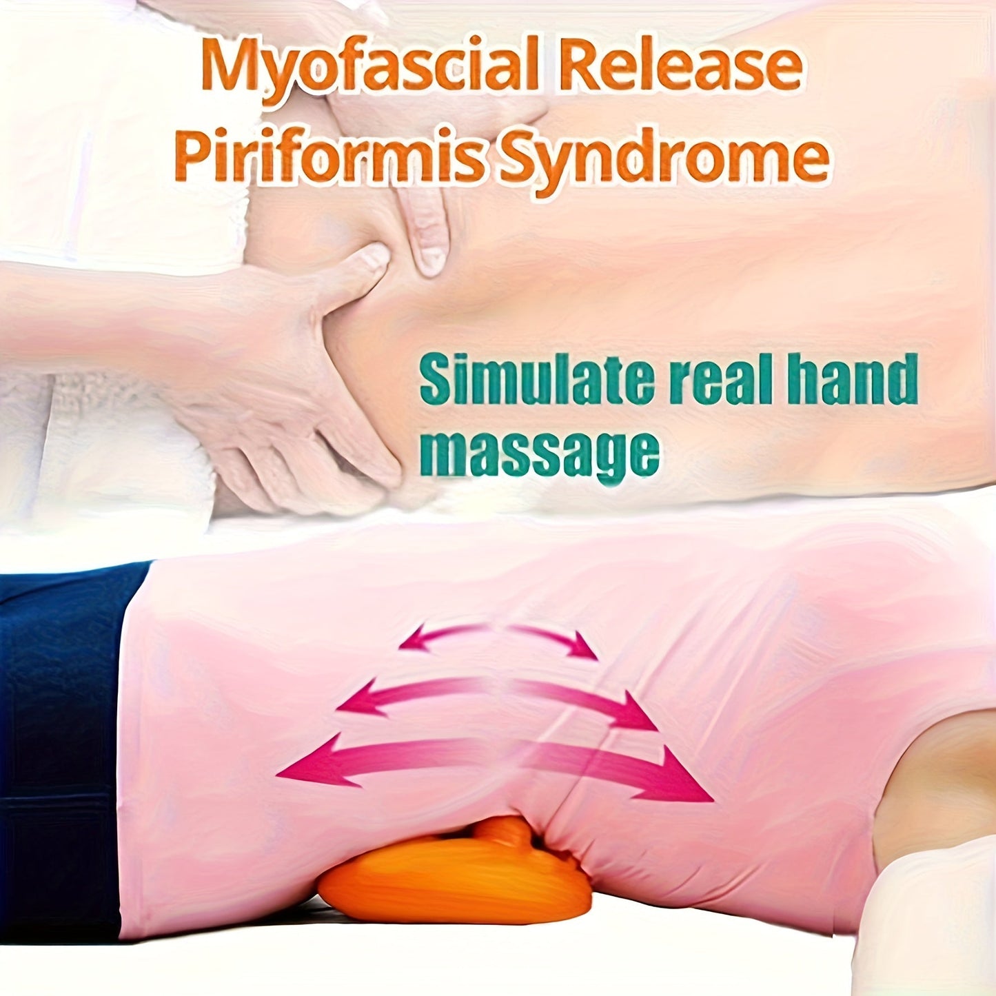 Sciatica Pain Relief Back Massager – Deep Tissue Muscle Tool with 14 Trigger Points for Glute, SI Joint, Pelvis, Sacrum, Lumbar Support