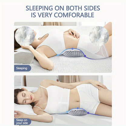 Sleeping Waist Support Pillow – 3D Breathable Mesh Bed Back Pillow, Adjustable Height for Soft Back Support, Ideal for Pregnant Women