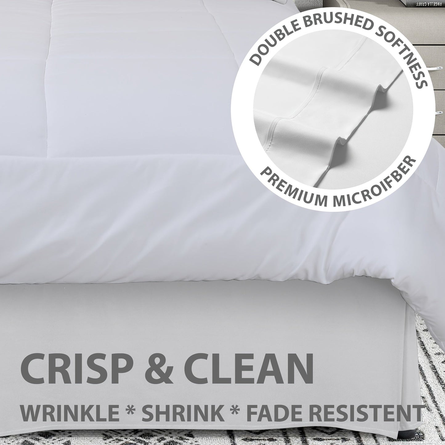 Luxurious Bed Skirt – Soft, Hypoallergenic, Breathable, Machine Washable – Wrinkle, Fade, Shrink Resistant – Tailored Pleats, 14in/36cm Drop – All-Season Bedding for Comfortable Sleep