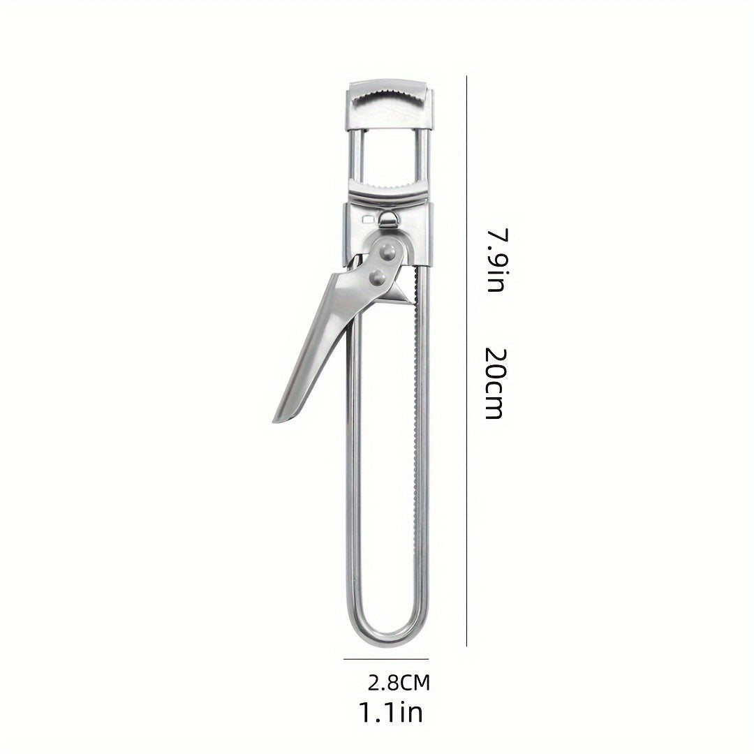 Adjustable Jar and Lid Opener - Stainless Steel Manual Can Opener with Easy Grip, Ideal for Weak Hands and Home Use
