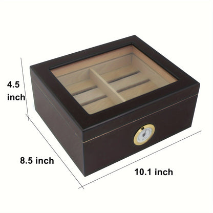Cigar Humidor for 30-50 Cigars - Cigar Box with Hygrometer and Humidifier for Optimal Storage