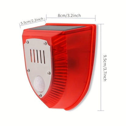 Advanced Solar-Powered Security Alarm Light - 129dB Gunshot & Dog Barking Sounds, Strobe Light with Motion Sensor | Outdoor Warning Lamp for Farm, Barn, Villa, Yard | Durable, Weather-Resistant, Energy-Efficient