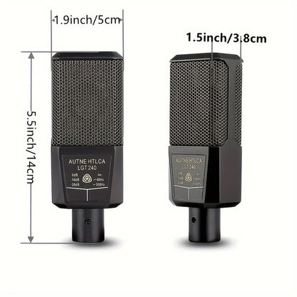 2 Person Podcast Equipment Bundle - K300 Voice Changer, Condenser Microphone and Live Sound Card for Recording, Singing, Streaming, and Gaming
