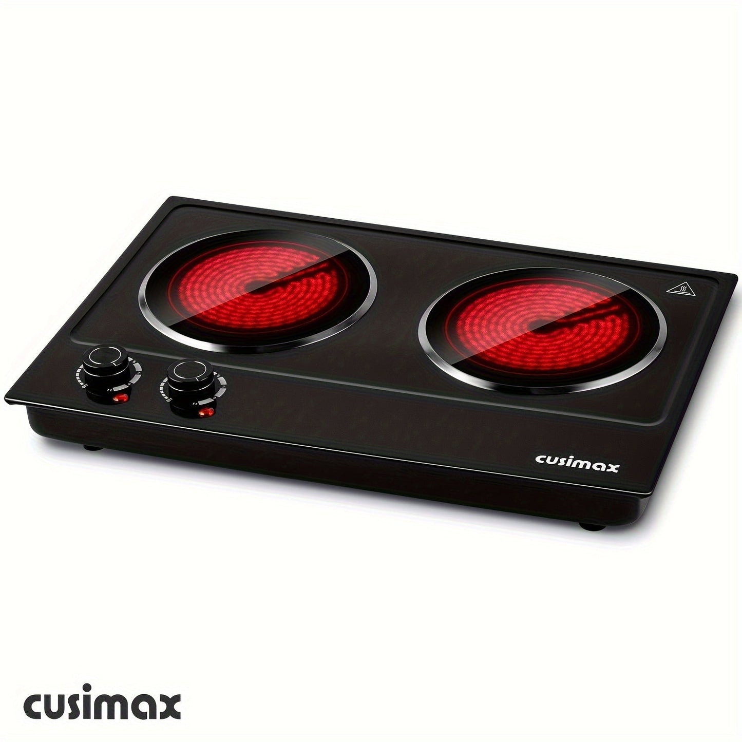 1800W Cusimax Infrared Ceramic Electric Hot Plate - Portable Stainless Steel Countertop Burner with Dual Knob Control - Easy to Clean, Upgraded Version