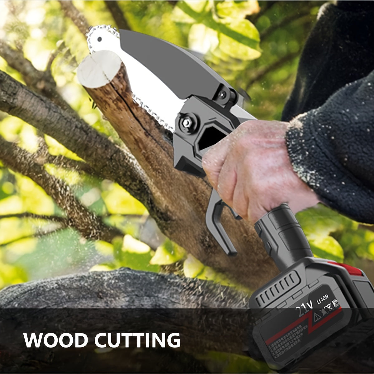 2x 6-Inch Mini Handheld Chain Saw - Band Saw with Splash Protection, Safety Lock, and 2 Batteries - Perfect Gift for Gardeners, Men, Women, and 50+ Birthdays