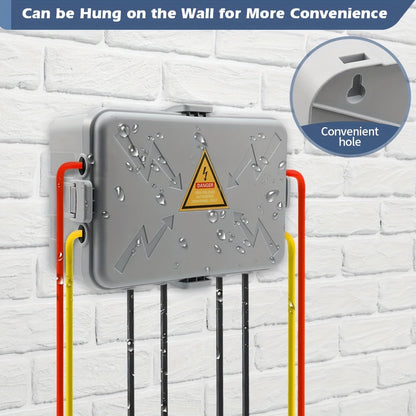 Weather-Resistant Outdoor Electrical Box with Outlet Covers - Protects Plugs, Sockets, Timers, Power Strips and Extended Surge Cords